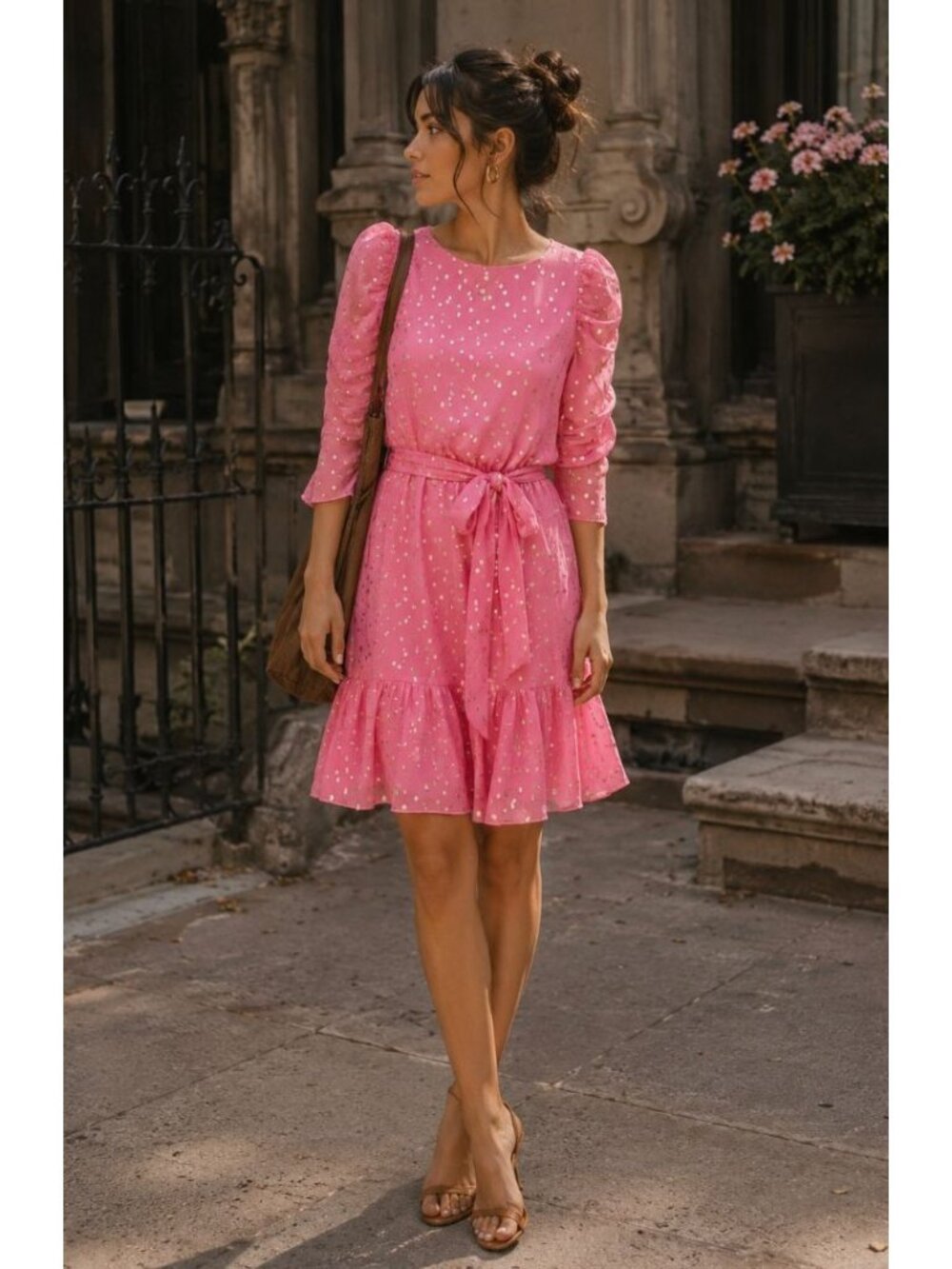 NWT Lilly Pulitzer Chianna Silk Dress Pink Gold Coral Sands 10 Silk Coquette